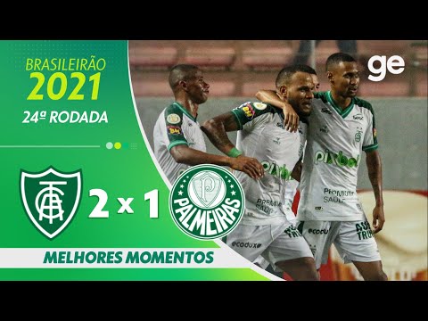 Gols e lances de América-MG x Palmeiras