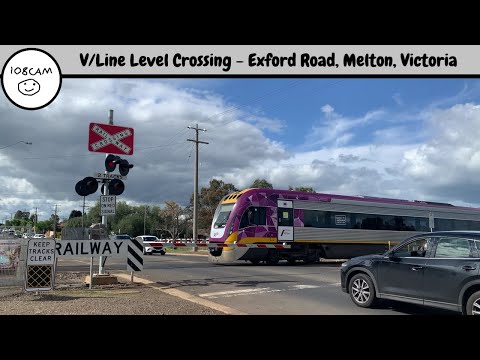 V/Line Level Crossing - Exford Road, Melton, Victoria