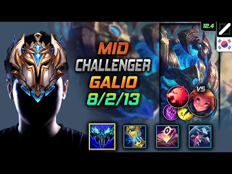 Challenger Galio Mid vs Zoe - 챌린저 미드 갈리오 만년서리 포식자 - LOL KR 12.4