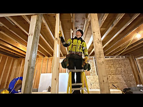 Framing a bearing wall. Garage to Home Remodel in Duluth, Minnesota.