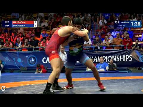 BRONZE GR - 60 kg: A. HAJIZADA (AZE) v. P. PRAVESH (IND)