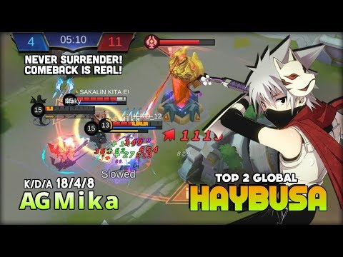 Comeback?! Over Carry Hayabusa! M i k a a.k.a T a t s u y a Top 2 Global Hayabusa ~ Mobile Legends
