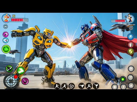 Robot Car Jet Transformation Game 2026 | Bumblebee and Optimus Prime Fighting - Android Gameplay