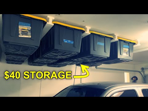Easy $40 Garage Tote Storage Hack!  Fast, Cheap, Quick Project Source Commander and HDX bin storage