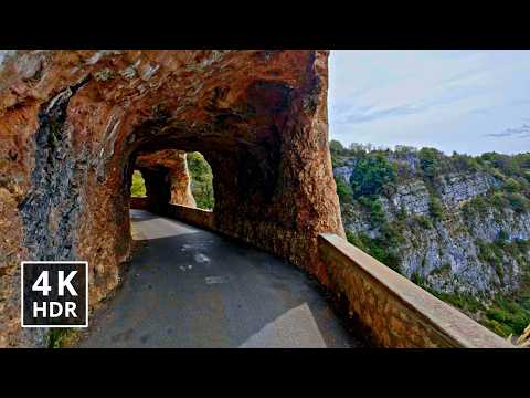 Route de Presles 4K HDR 🇫🇷 Narrow Limestone Galleries Through the French Alps