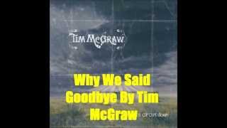 Why We Said Goodbye By Tim McGraw