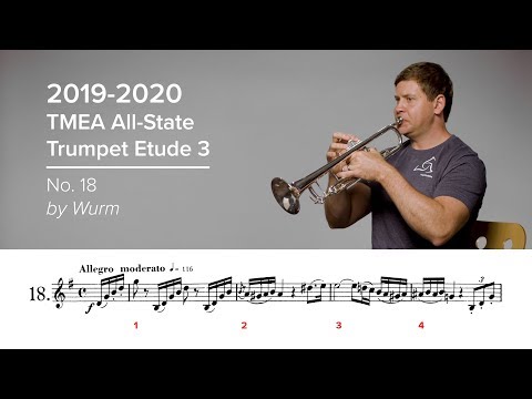2019-2020 TMEA All-State Trumpet Etude #3 - No. 18 by Wurm