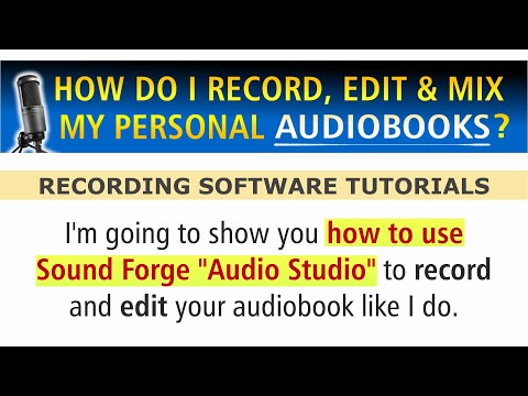 Let me show you how to use Sound Forge "Audio Studio" to record and edit your audiobook like I do.