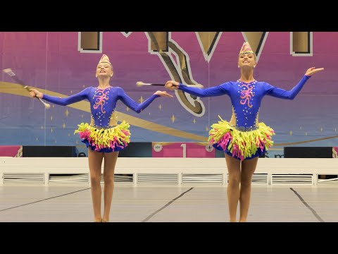 Majorettes *MIRAŻ Wronki* - duo BATON juniors - XX European Majorette Championship - Monza 2025