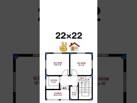 22 x 22 Ghar Ka Naksha | 22  x 22 House Plan With 2BHK | #shorts #trending #youtubeshorts