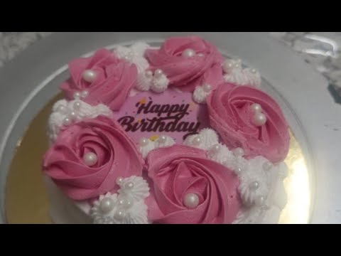 Final frosting and easy cake design | vanilla  cake🎂 | @shubhratastyfood#cake #cakedesign#ytsearch