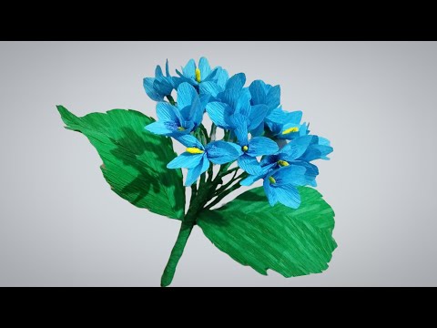 Easy Hydrangeas Flower making with Paper | Diy crepe paper flower | Craft idea with paper