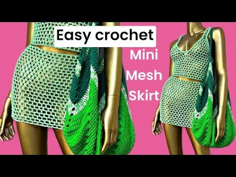Crochet mesh summer cover up skirt tutorial for...
