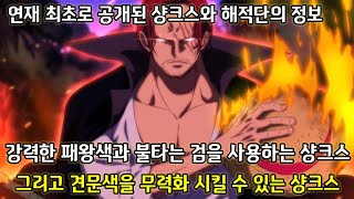 [연재 최초로 공개되는 붉은머리 해적단의 정보] 강력한 패왕색과 불타는 검을 사용하는 샹크스 견문색을 쓸모없게 만드는 샹크스의 강함