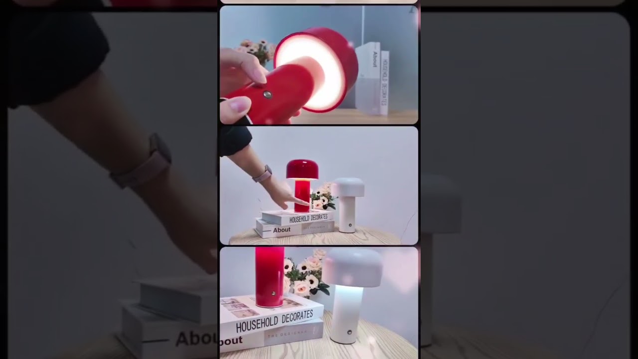 Mini LED USB Rechargeable Night Light Mushroom Desk Lamp #tablelamp #homedecor #bar