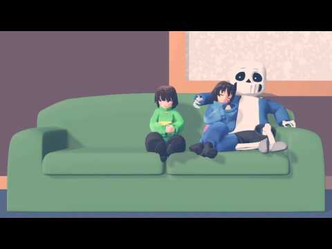MMD Chara wants sleep with frisk and sans...