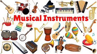 Musical Instruments Names | musical instruments Vocabulary | Basic English Learning 🎸 🎹 🎻 🎺 🪈 🪇 🥁 🪕