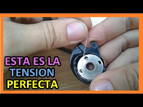 Part of a video titled Como AJUSTAR la TENSION del HILO de la BOBINA de ... - YouTube