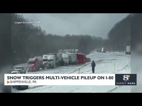 Snow Triggers Multi-Vehicle Pileup on I-80