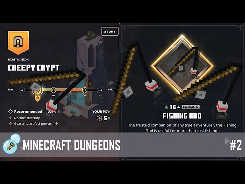 Fishing Rods Are THE MOST USEFUL ARTIFACT EVER (Creepy Crypt) - Minecraft Dungeons