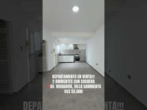 Departamento 2 ambientes con cochera en venta en Villa Sarmiento!!!