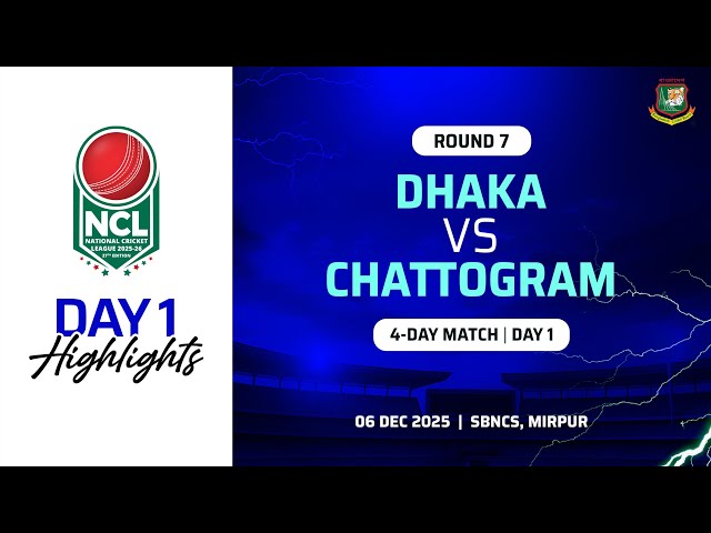 Highlights | 27th NCL 2025-26 | Dhaka VS Chattogram | SBNCS, Mirpur | Round 7 | 4 Day Match | Day 1
