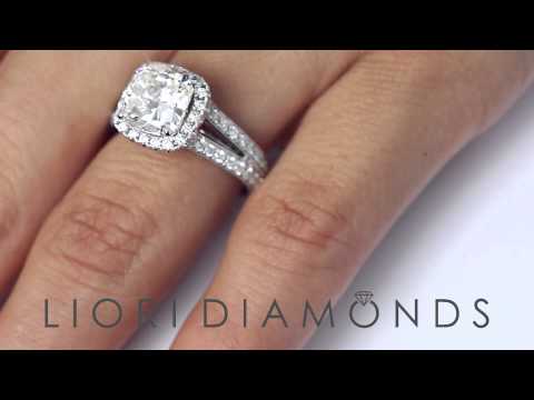 ER-SOLD-082 - 4.23 Carat H-VS2 Cushion Cut Diamond Engagement Ring 18k Pave Halo Vintage Style