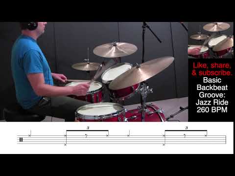 Jazz Ride 260 BPM - Matt Watson Online Drum Lessons