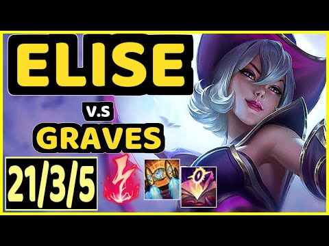 KADIR (ELISE) vs GRAVES - 21/3/5 KDA JUNGLE GAMEPLAY - EUW Ranked GRANDMASTER