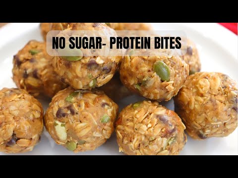 NO SUGAR - NO BAKE, Protein Bites | Peanut Butter Oatmeal Energy Balls | High Protein Laddus