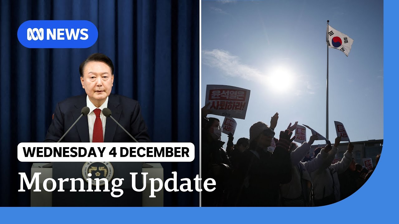 South Korea martial law order lifted + Australians urged to stay away from protests | ABC NEWS