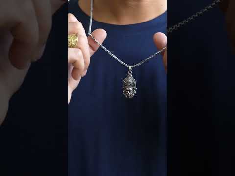 Brass silver khatu shyam pendant, 24 inch, 30 gram