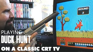 Duck Hunt using NES Zapper on a CRT TV (Memory Lane)