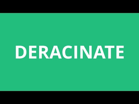 Part of a video titled How To Pronounce Deracinate - Pronunciation Academy - YouTube