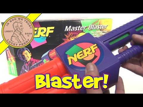 Nerf Master Blaster Vintage Toy Rapid-Fire Gun - The Ultimate Fast Action Weapon, 1992 Kenner Video
