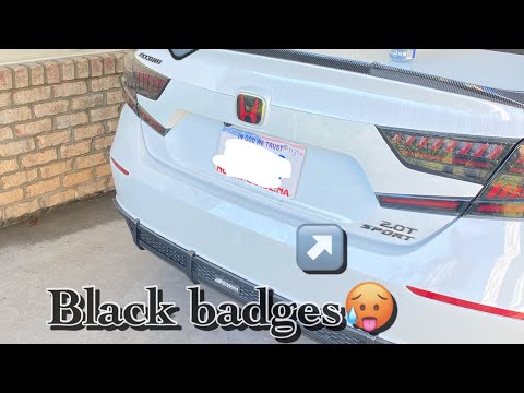 OEM Gloss Black Emblems 2020 Honda Accord 2.0T Sport
