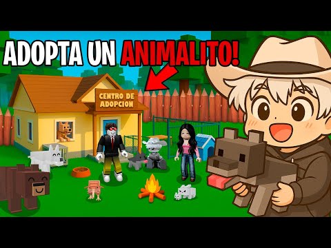 Construimos una CASA PARA ADOPTAR  Animalitos en el bosque 🏕️🐺🐻🐇 / ROBRIEL 99 noches en el bosque