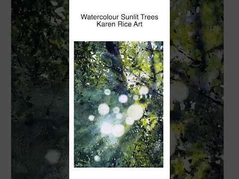 Sunlit Watercolor Trees Using Nita Engle’s Techniqes