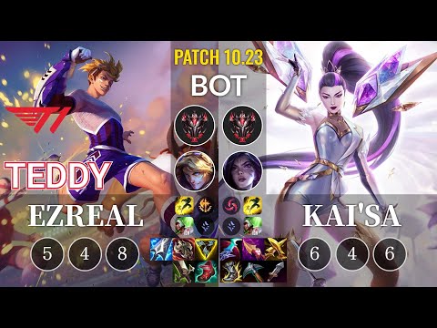 T1 Teddy Ezreal vs Kai'Sa Bot - KR Patch 10.23