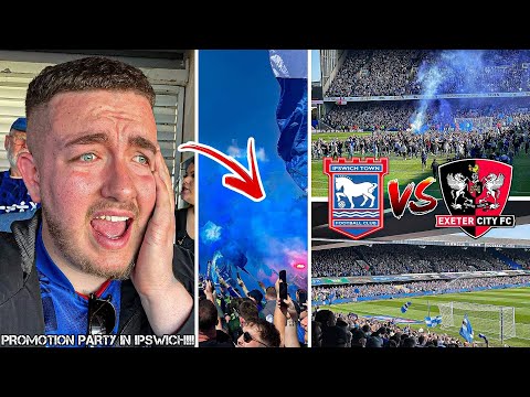 IPSWICH TOWN VS EXETER CITY | 6-0 | PITCH INVASION AS IPSWICH ARE PROMOTED TO THE CHAMPIONSHIP!!!