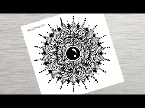 How to draw a Mandala Art for Beginners Step by Step Tutorial Easy Mandala Drawing vanithaarts