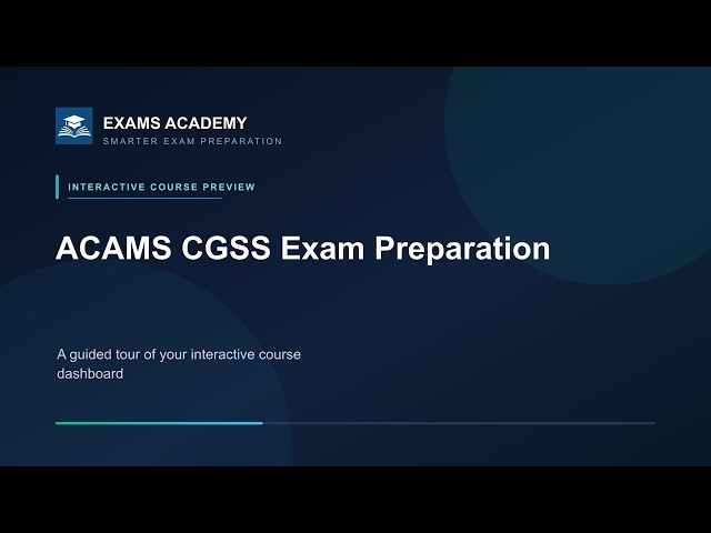 Preview of ACAMS Certified Global Sanctions Specialist (CGSS)