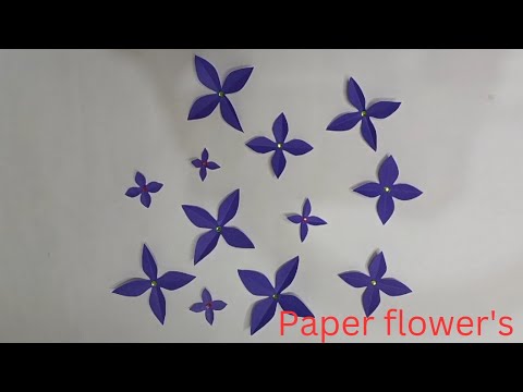 How to Make Easy 4 Petal Paper Flowers 🌸/Easy Paper Flower/Paper Craft/DIY