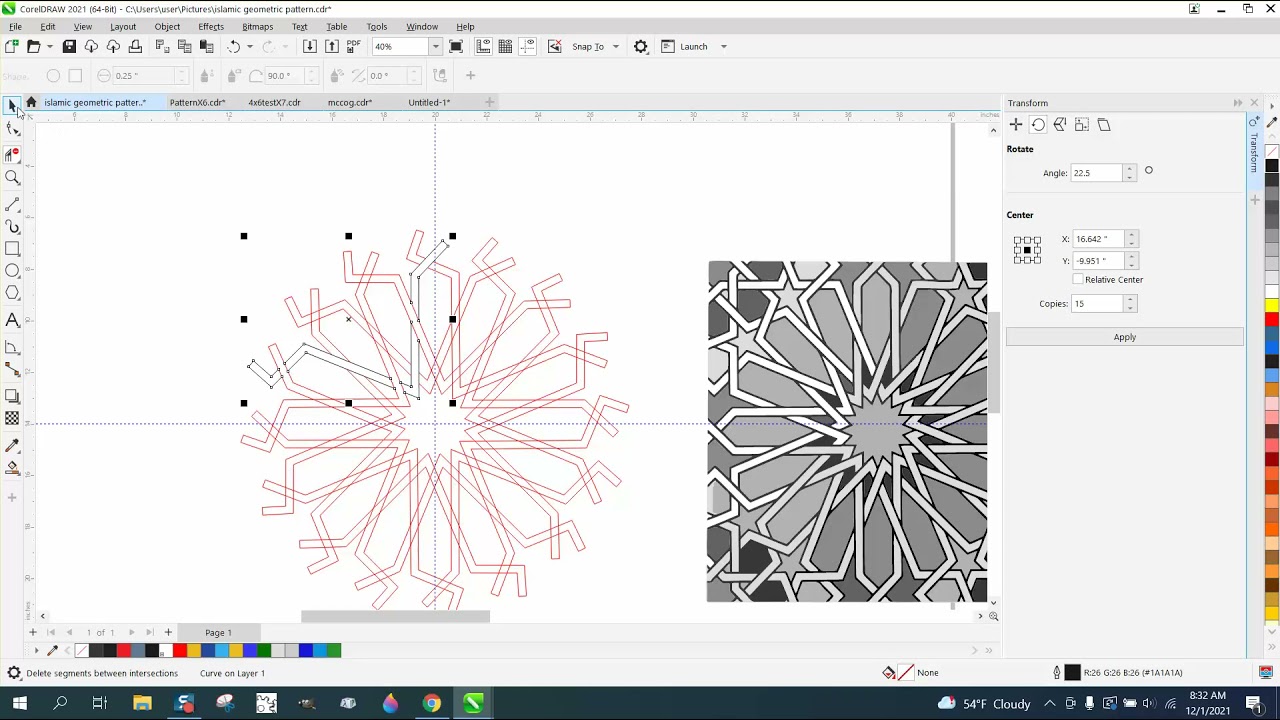 Corel Draw Tips & Tricks Islamic Geometric Pattern Part 1