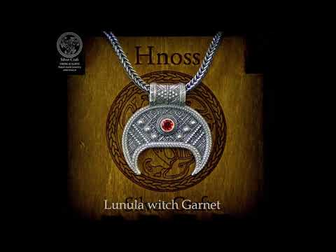 Silver Lunula Necklaces with Slavic Ornaments & Gems by Hnoss Silver Craft