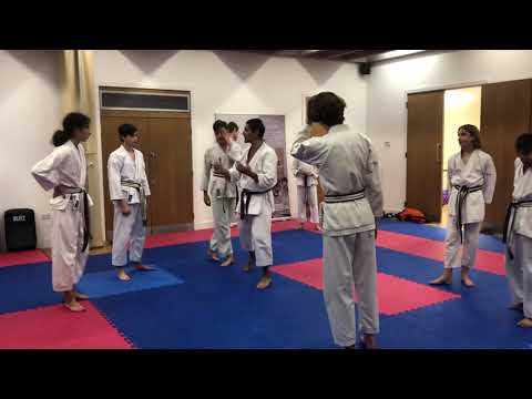 Kihon Ippon Kumite: Soto-uke, enpi-uchi, uraken, gyaku-Zulu