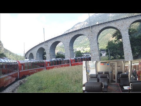 Bernina Express Chur-Tirano der Rhätischen Bahn: Mitfahrt im 1.Klasse Panoramawagen