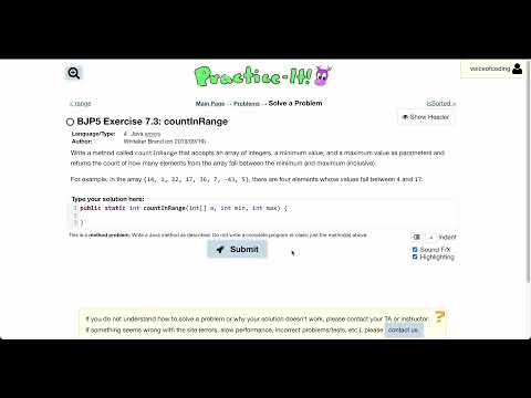 Exercise 7 3 Countinrange Java Tutorial Practice It