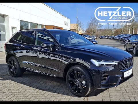 2024 Volvo XC60 T6 Black Edition Plus AWD Plug-in Hybrid Flyaround 4K Onyx Black carpresentation
