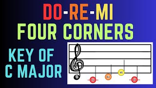 Solfege Four Corners - Do, Re, Mi (Colored Note Heads)